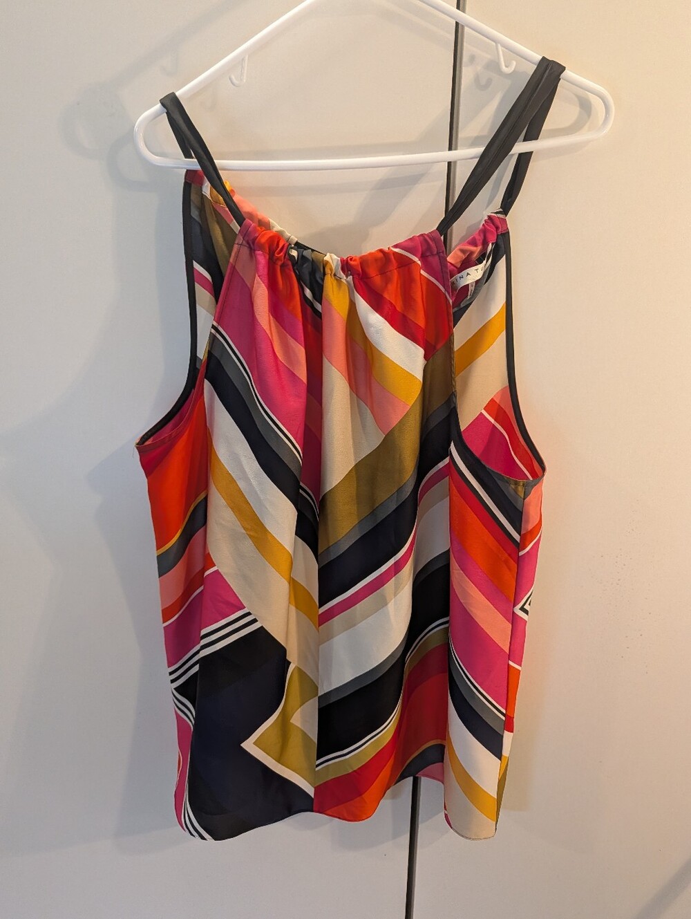 Trina Turk Women's Multicolor Geometric Tank Top - Pink/Orange/Black
